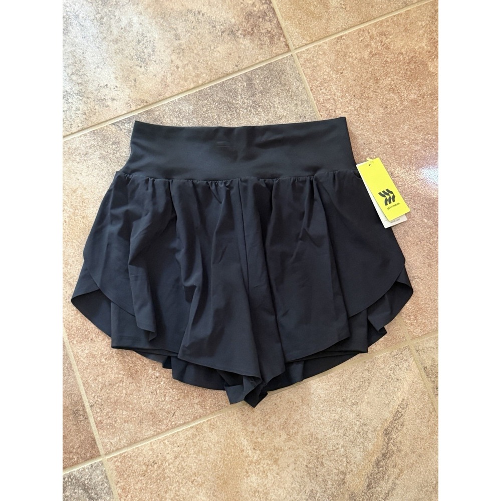 All in Motion Women's Black Woven High-Rise Active Light Run Shorts Sz XS NWT